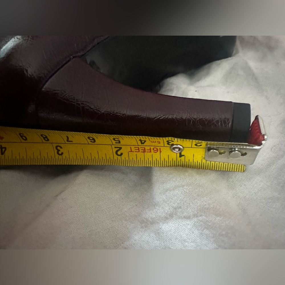 H&M Burgundy Knee-High Pointed Toe Heeled Boots – Slim Mid Heel – 37 – BNWt - Picture 11 of 13